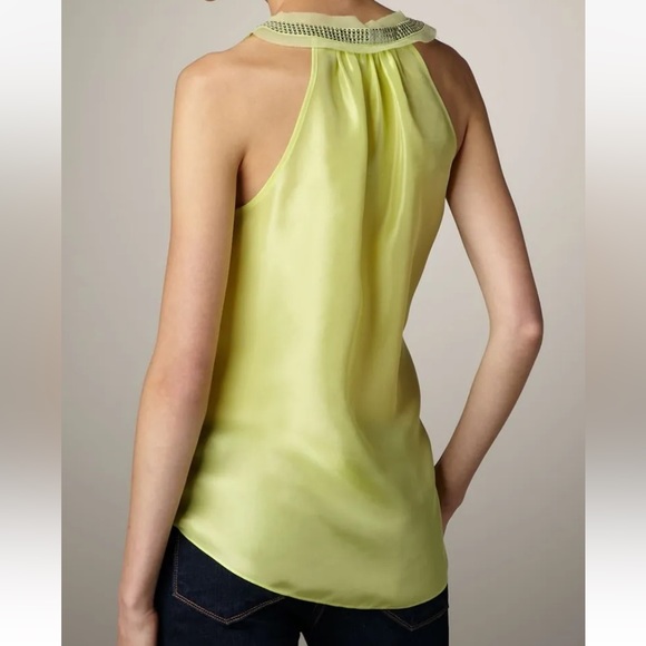 NWT Rebecca Taylor Silk Pastel Lime Sequin Blouse Tank Top - Picture 5 of 9